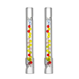 Glass Mouthpiece for Arizer Solo 3, Air 2 Max - Long Straight 110mm with Coloured Glass Beads, Extra Thick Glass by The Vapetrix (Pack of 2)