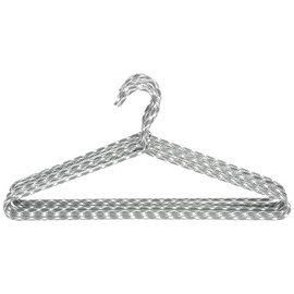 Rethink Your Room Clothes Hangers 10 Pack Stylish Fabric Wrapped Metal, Space Saving Coat, Velvet, Pant Hangers for Closet Organization, Durable Non-Slip, Grey/White Wardrobe Essentials Bulk Storage