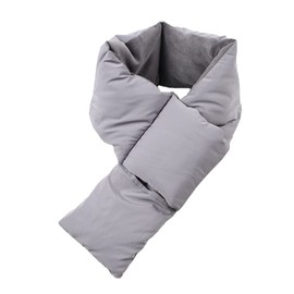 Moli & Hani Down Scarf, Cold Protection, Warm, Eco Down, Lightweight, Solid Color, Simple, Men's, Women's, Kids, Unisex, Autumn, Fashionable, Waterproof, gray