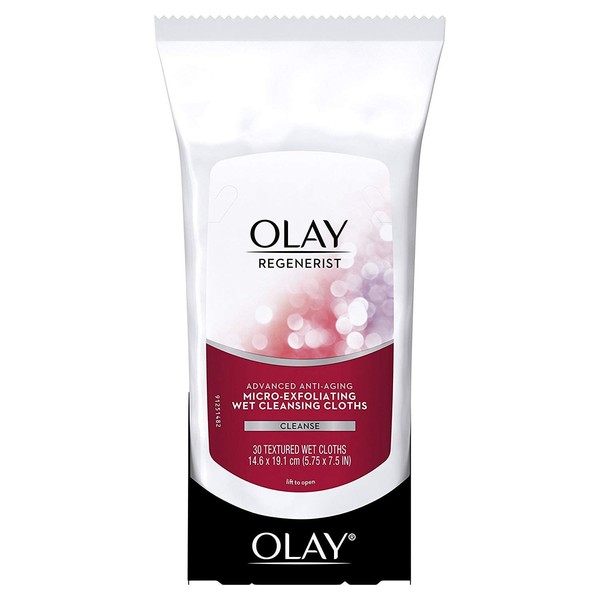 OLAY Regenerist Advanced Anti-Aging Micro-Exfoliating Cleansing Cloths 30 Each (Pack