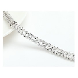 Treasure Bay Elegant Statement CZ Crystal Bracelet, White Gold Plated CZ Crystal Tennis Bracelet for Women, 17.5cm & 19.5cm, Luxury Jewellery Gift (19.5 Cm)