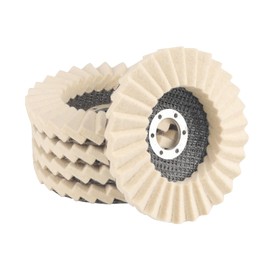 5 Stück Polierscheibe 125mm, 22.2 mm Wollfilz Polieraufsatz Winkelschleifer, Abriebfest und Sicher Verklebt, polierscheiben für Schleifen und Polieren von Lack, Edelstahl, Holz und Kunststoff