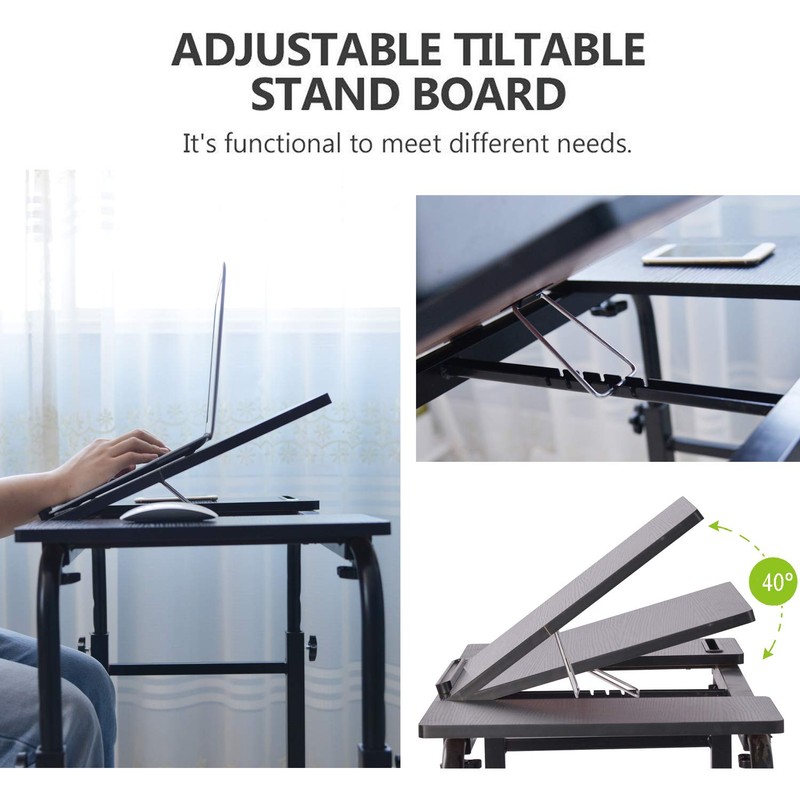 Overbed Table with Wheels Laptop Desk Cart Table Over The