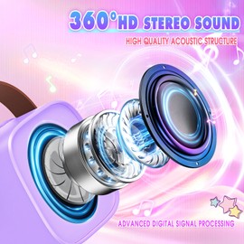 Dislocati Toys for 3-12 Year Old Girls,Kids Microphone Birthday Presents Girls 3-12 Year Old Gifts Wireless Bluetooth Speaker Karaoke Machine 2 Microphones for Kids Karaoke