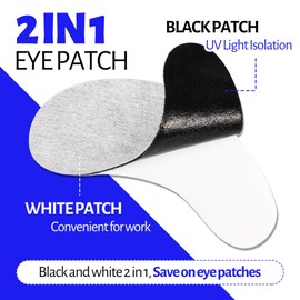 Lunamoon UV Eye Pads for Eyelash Extension, Double 2-in-1 Eyelash Pads, Eyelash Extension Pad, Eye Gel Patch for Eyelash Extensions, Eyelash Pads, 20 Pairs (Black20)