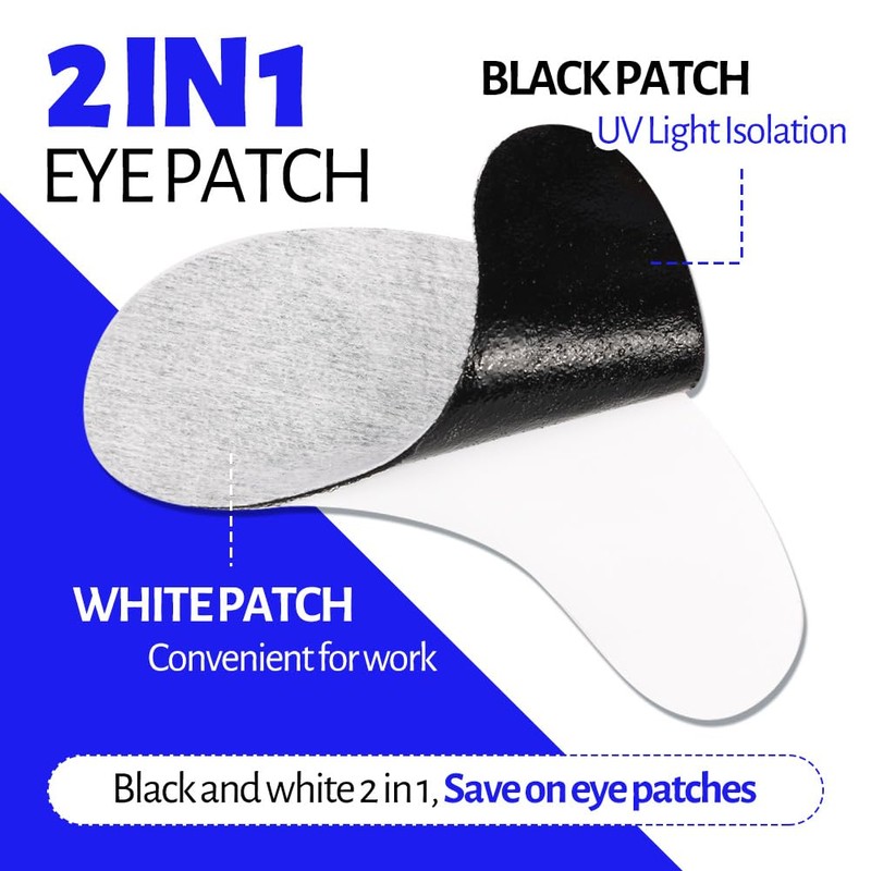 Lunamoon UV Eye Pads for Eyelash Extension, Double 2-in-1 Eyelash