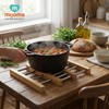 MIK funshopping Organic Bamboo Trivet for Kitchen, Dining Table, Garden