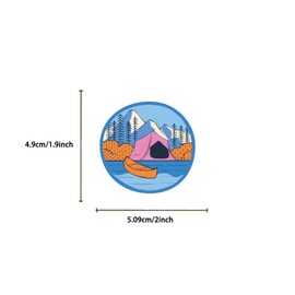 Cartoon Outdoor Camping Stickers 50 PCS Hiking Adventure Vinyl Travel Wildlife Sticker for DIY Laptops Water Bottles Guitar Journal, Wilderness Nature Decals for Camper Kids Teens Adults