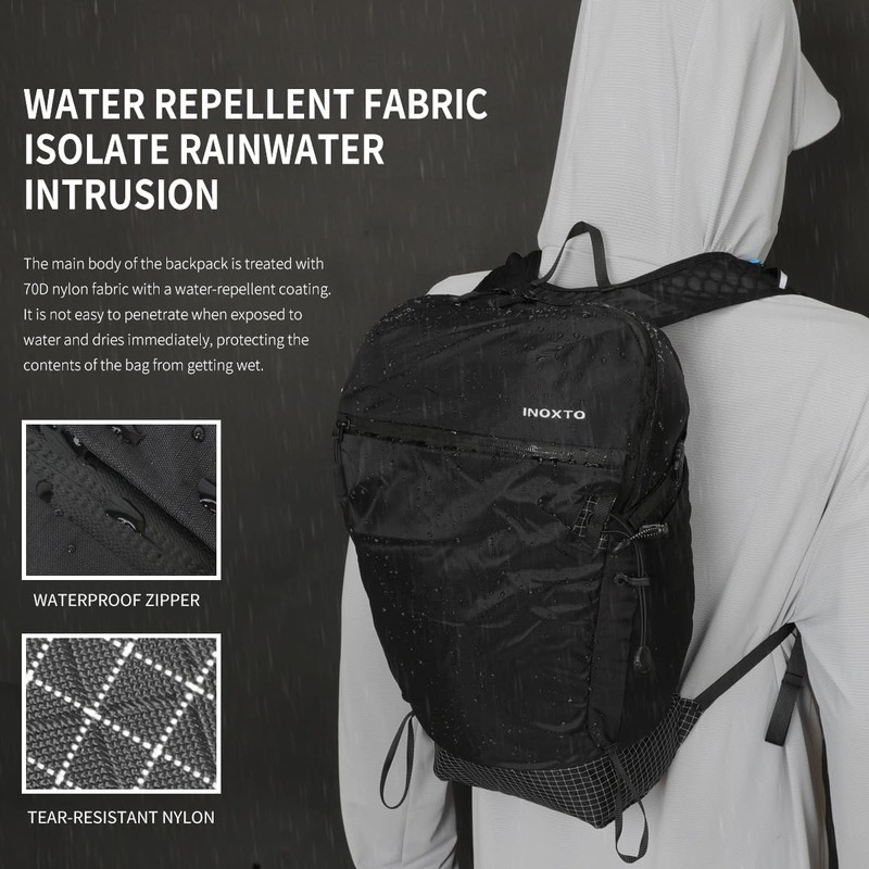 IX INOXTO Foldable Hydration Backpack with Two 500ML Flasks, 16L