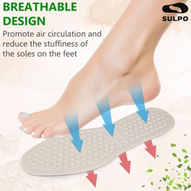SULPO 3 Pairs of Insoles for Fresh Shoes and Feet - Comfortable Soles Against Sweaty Feet - Lightweight and Washable Barefoot Soles Size - Light Beige - Size 39