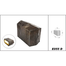 DECO WOOD Coupling Piece Rustic Polyurethane, Decoration Rustic, PU Beam Decoration Wood Look (Dark Brown - 120 x 235 mm) Hard Foam Ceiling Cladding