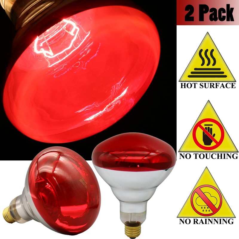 Infrared Lamps 250 Watts Heat Lamp Bulbs, R40 Brooder for