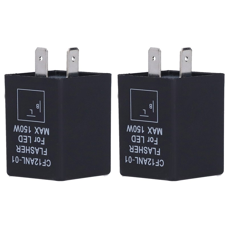 2Pcs LED Flasher 2‑Pin Electronic Relay Normally Open Car Turn