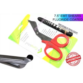 CYNAMED NEW NURSE TRAUMA SHEARS PARAMEDIC SCISSORS STAINLESS FLUORIDE COATED + PENLIGHT