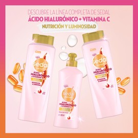 Sedal Shampoo Acido Hialuronico y Vit C, Botella 620ml