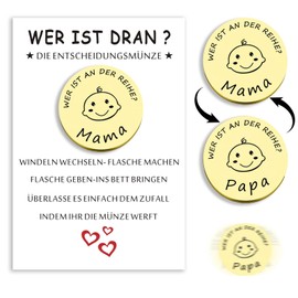 Pregnancy Gift, Gifts for Birth Boys Girls, Decision Coin Gifts for Baby Birth Gift Idea for Expectant Mothers Expectant Fathers New Dad Mum Christening Gifts (Golden)