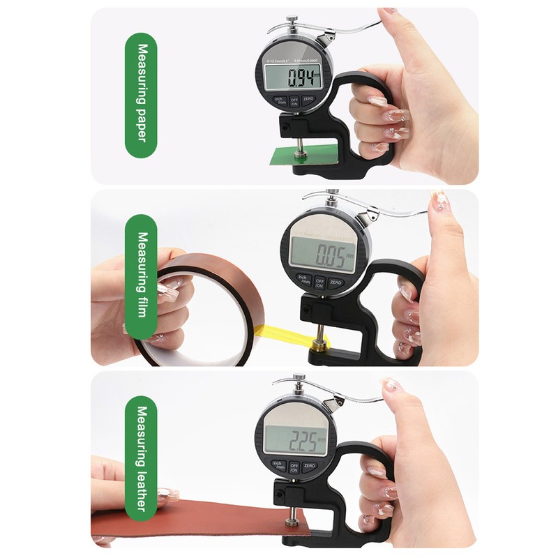 Digital Thickness Gauge 0.001mm/0.00005in 0‑12.7mm Electronic Micrometer Thickness Meter with