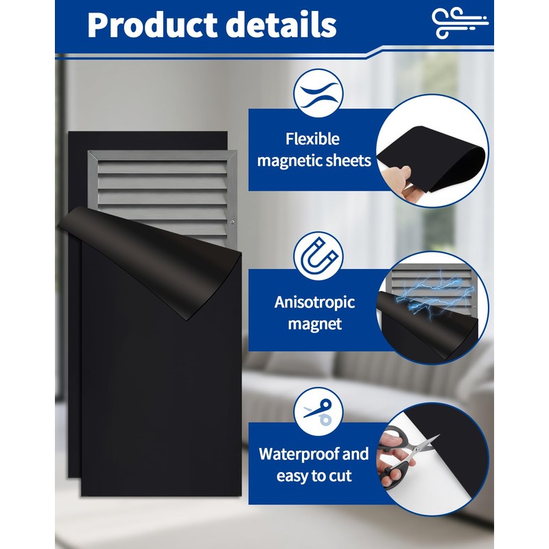 2 PCS Magnetic Vent Covers 5.5"X12" - Strong Magnetic Air