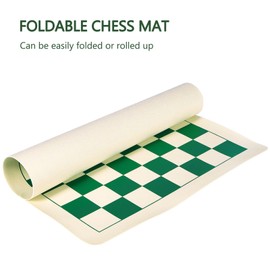 ELONGDI Roll-Up Vinyl Chess Board Mat - 15.5" Chess Mat for 3-Inch King, Lightweight & Non-Slip Portable Travel Chess Board for Beginner and Kids - No Chess Pieces