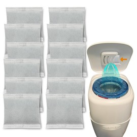 ShuRex 12 Pack Diaper Pail Carbon Filters for Playtex Diaper Genie Complete and Expressions Pail, Charcoal Odor Absorbing Bags for Diaper Genie Diaper Pails with Built-in Odor Controlling Compartment