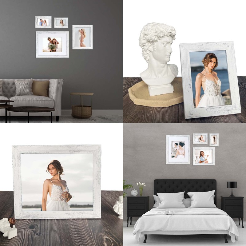 iRahmen 8x10 Picture Frame Set of 4, High Definition Glass