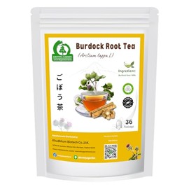 Burdock Root Tea (Arctium lappa L.) 100% Burdock Root in Teabags, No Sugar, No Caffeine | Herbal Tea from Krittiya Garden (36 Teabags)