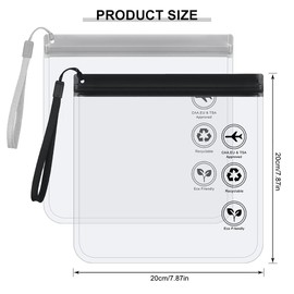 Clear Travel Toiletry Bag,IKR 4PCS Toiletry Bag Airport Security Liquids Bags 20x20cm TSA Approved Waterproof and Leafproof Cosmetic Bags for Travel Holiday Essentials