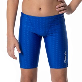 Flow Accelerate Swim Jammers - Pantalones cortos de natación talla 21 a 32 para niños en negro, azul marino y azul, Azul / Patchwork, 30