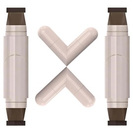 2 PCS Rotating Eyeliner Stamp Pen, Winged Eyeliner Stamp for Quick Makeup Routine, Dual Winged Stamp Design for Symmetrical Look (Brown)