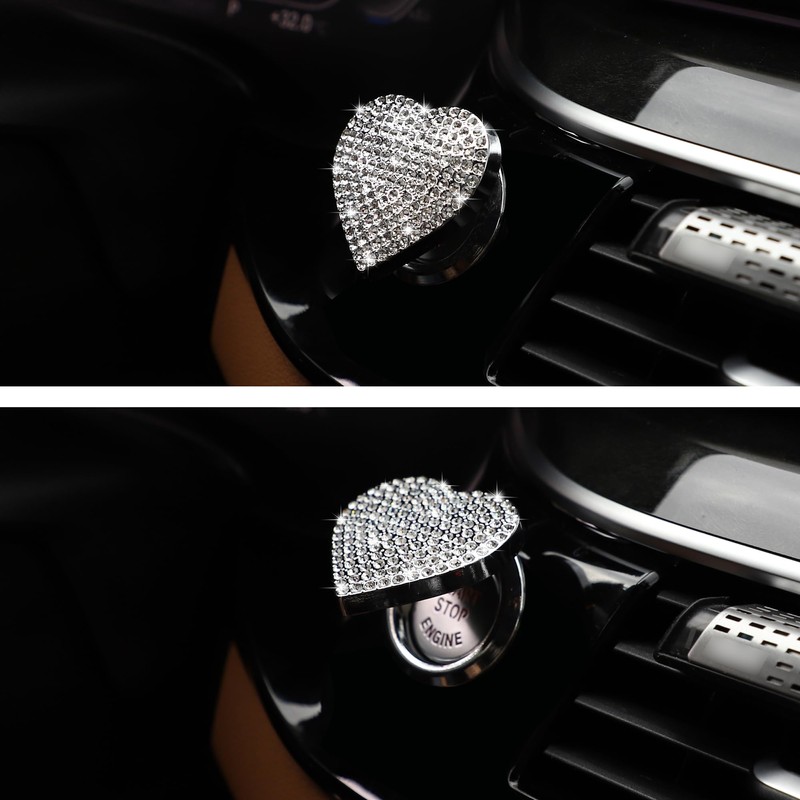 TOMALL Bling Car Engine Start Button Cover Diamond Interior Crystal