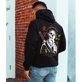 Riot Society Geisha Shame 2.0 Mens Hoodie, Perfect Sweater for the Champion to Wear Into the AM - Black, Large