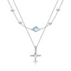 CUPENDA Airplane Necklace 925 Sterling Silver Moonstone Space Pendant Airplane