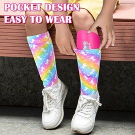 Shin Guards Soccer for Kids Girls, Shin Pads and Shin Guard Sleeves for 3-10 Years Old Girls for Football Games, EVA Cushion Protection Reduce Shocks and Injuries
