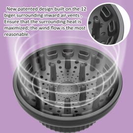 LIGOLIG LIGOLIG Hair Difuser Attachment Universal Diffuser Hair Dryer for 1.4-inch to 2.4- inch Blow Dryer, Hair Diffuser for Curly Hair and Natural Wavy Hair (Black)