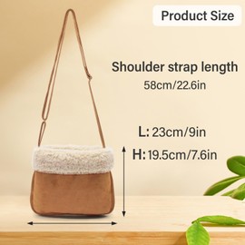 WisePoint Small Crossbody Bag, Wool Small Crossbody Purses for Women with Adjustable Strap Small Crossbody Bags for Travel (brown)