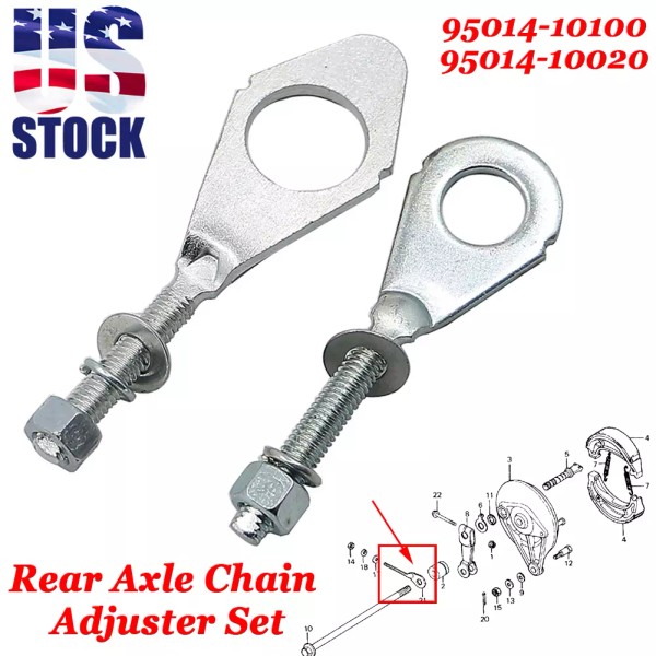 Vroomautoly US 2PCS Rear Axle Chain Adjuster Kit For 1966-1979