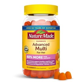 Nature Made Advanced Multivitamin Gummies for Her with Magnesium Citrate, Calcium & All 8 B Vitamins, Multivitamin for Women, 90 Gummies, 30 Day Supply