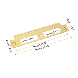 sourcing map 2 Sets Door Strike Plate, 40mm x 180mm 201 Stainless Steel Latch Deadbolt Replacement Lock Strike Plate for Door Frame Door Jamb Reinforcement, Gold