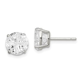 Diamond2Deal 925 Sterling Silver Basket Set 4Ct Cubic Zirconia Stud Earrings (L- 0.31 in, W- 0.31 in)