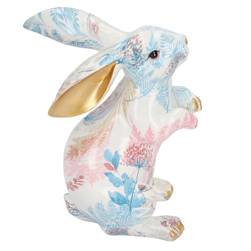 Rabbit Statue Nordic Style Handcrafted Painted Resin Rabbit Desktop Ornament