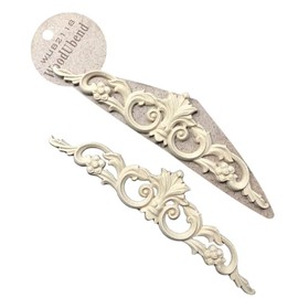 WoodUbend WUB2118 Pack of 2 Pediment Applique - Heat Bendable & Flexible Wood Onlays 19.5x5cm - DIY Craft, Furniture & Home Decor - Easy to Apply & Paint - Versatile, Reusable & Decorative Decals