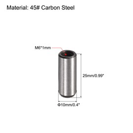 sourcing map M6 Internal Thread Dowel Pin 10pcs 10x25mm Chamfering Flat Carbon Steel Cylindrical Pin Bed Bookshelf Metal Devices Industrial Pins