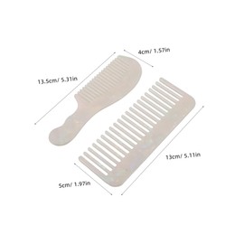 TOVINANNA 2pcs Static Acetate Hair Comb Portable Wide Tooth Styling Tool for Women with Scalp Friendly Static Technology Compact Travel Pocket Comb for Detangling Curly Straight Wet Dry Hair