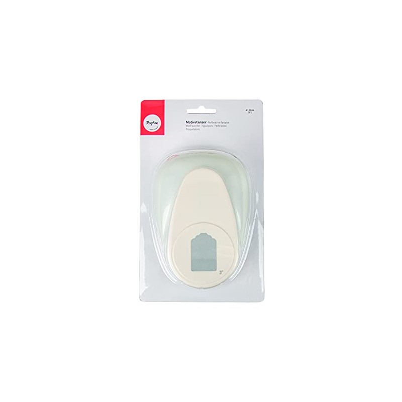 Rayher Paper Craft Punch with Tag Design, Lever Punch for