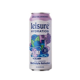 Leisure Drinks - Blueberry Electrolyte Drink [Electrolyte Refresher - 16oz Cans, 12pk] - Low Sugar Hydration Drink - Healthy Beverage Packed w/ Magnesium, Ashwagandha, & Minerals For Mood & Stress Support