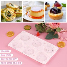 Sakolla 2 Pack Muffin Top Pans, Silicone Egg Molds for Breakfast Sandwiches 3 Inch Round Baking Pan for English Muffins, Egg Bites, Hamburger Bun, Corn Bread, Whoopie Pies, Tarts