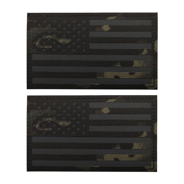 EmWoot 2PCS America American Flag Patches IR Infrared Reflective Patch