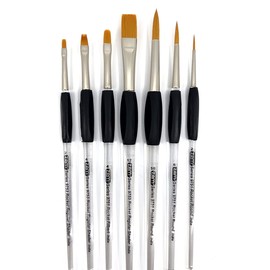 Rocket Gel Grip Acrylic Short Handle 7 Pcs Starter Artist Brush Set