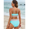 Herseas Womens Turquoise Bikini Sets Two Piece High Waisted Color