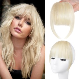 NAYOO Bangs Hair Clip in Bangs 100% Real Human Hair Extensions French Bangs Clip on Air Bangs for Women Hairpieces Curved Bangs